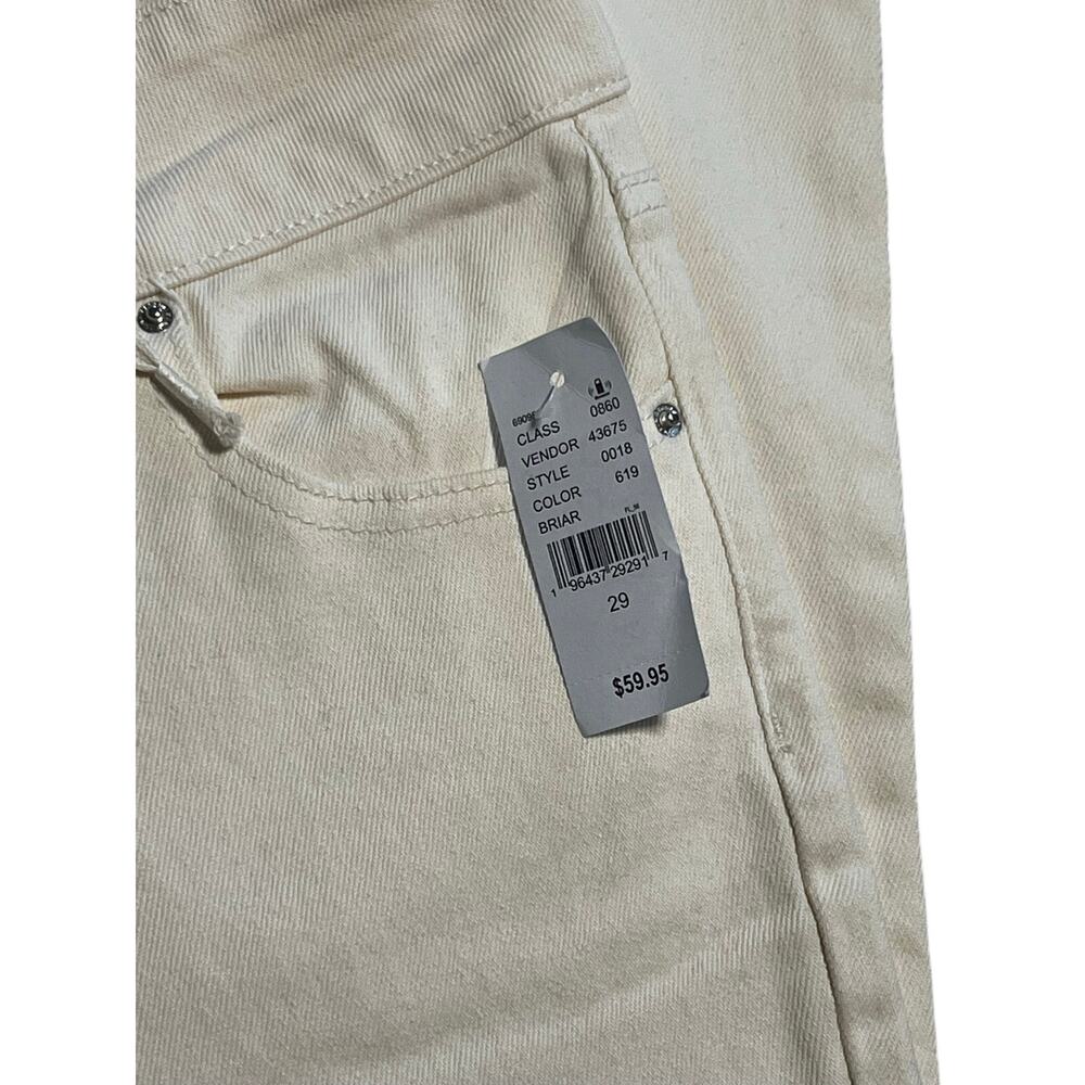 NWT PacSun Low Rise Boot Stretch Lace Up Front Jeans Off White Cream | Size 29 - Picture 7 of 8
